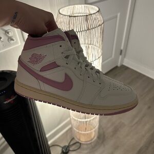 Nike Women's Air Jordan’s - Purple, Cream, and White